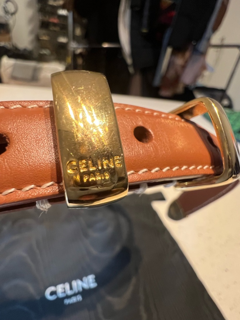 Celine brown leather belt - Picture 2 of 7